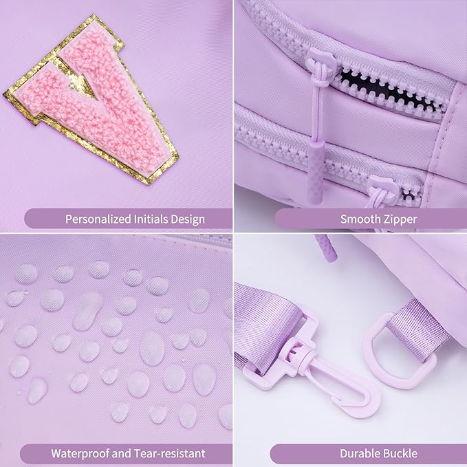 Birthday Gift for 5 6 7 8 9 10 11 12 13 14 15 16 Year Old Girls Fanny Pack Crossbody Bags for Women,Cute Trendy Stuff - Lavender,V