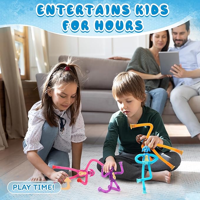 Kindergarten Graduation Gifts,4Pcs Dog Pop Tube Sensory Toys, Dog fidgets Suction ADHD Autism Toy,Fidget Toys Autistic Travel Toys,Dog Party Favors Graduation Decoration Gifts