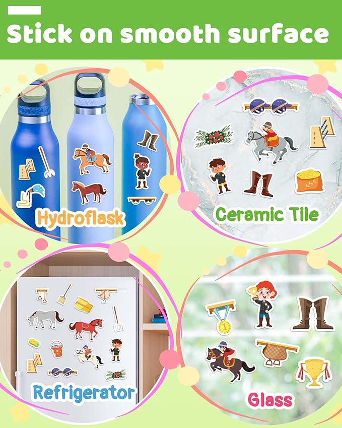 Benresive Reusable Sticker Book for Toddlers 2-4 Years, Fun Travel Stickers for Kids, Waterproof Sticker Books for Toddlers 1-3, Crafts Activities for Toddler 1-3 2-4 3-5 - Riding