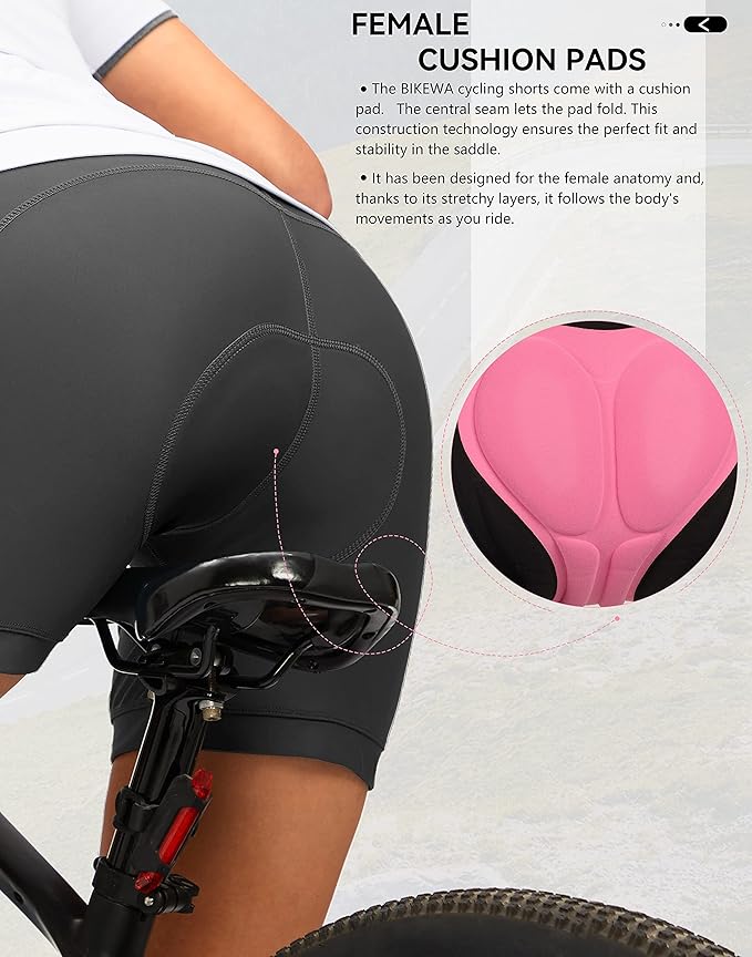 Women's 4D Padded Bike Shorts 5"/7" Riding Underwear Cycling Bicycle Road Biking Cycle Shorts for Women Zipper Pockets