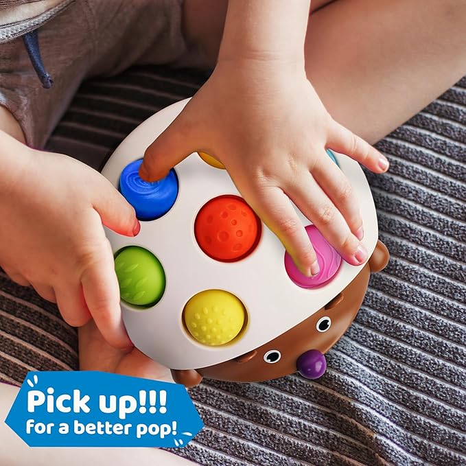 LiKee Fidget Popper Sensory Baby Toys for 10+ Months, Push and Popping Busy Board, Montessori Toys for 1+ Years Old, Airplane Car Travel Toy for Toddlers 1-3 Stress Relief