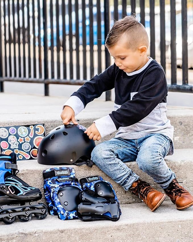 Simply Kids Bike Helmet with DIY Stickers, CPSC & CE Certified - Toddler Helmet for Skateboard Roller-Skating Bicycle Scooter