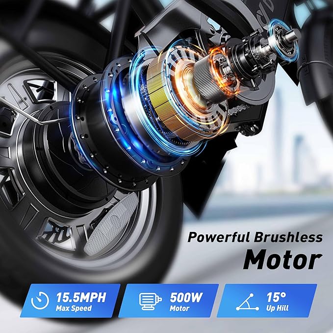 DYU Electric Bike for Adults Teens, Folding Electric Bicycle,Commuter City E-Bike with 350W Motor and 36V 7.8Ah Battery,3 Levels Assist, Dual Disc Brakes