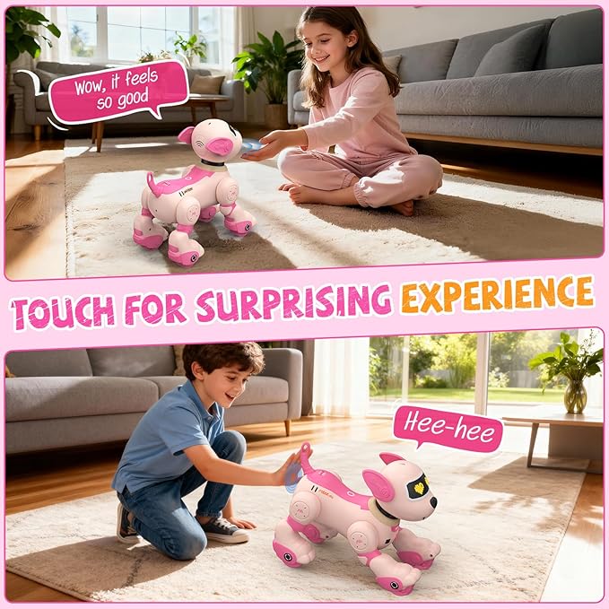 anysun Robot Dog for Kids, Remote Control Dog with Voice and Touch Interaction, Followable Programmable Dog Robot, Singing, Dancing, Talking, Smart Stunt Robot Dog Toy Gift for Boys Girls