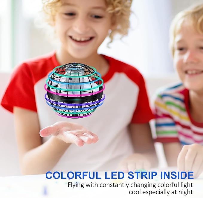 2025 Flying Orb Ball Toy,Cosmic Globe Boomerang Hover Ball Galactic Fidget Spinner, Hand Drone Orbit, Cool Toys Gift for 6 7 8 9 10+ Year Old Boys Girls Teens Outdoor Toys(Black)