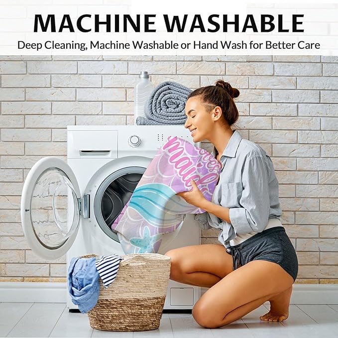 Mermaid Tail Blanket - Soft, Fuzzy & Warm - 40"x50" Small Blanket for Couch, Sofa - Colorful Cute Throw Gifts for Girls