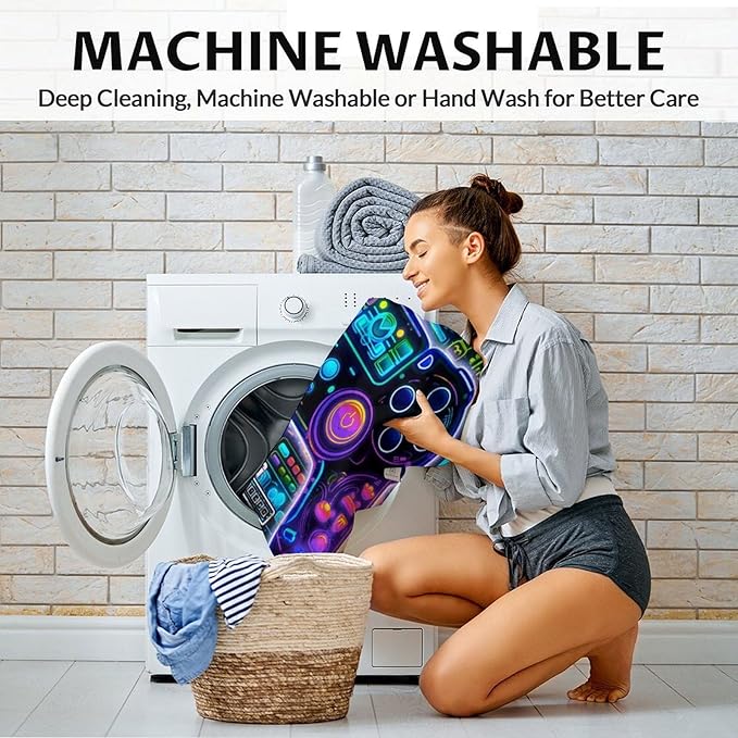 Gamer Blankets for Kids - Lightweight Soft Black Throw Blanket - 30" x 40" Inches Lap Size for Chair & Office - Cool Gaming Gifts for Gamers