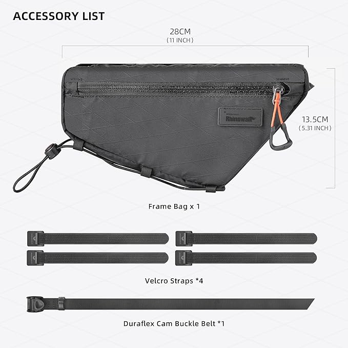 Rhinowalk Bicycle Front Frame Bag Waterproof Bicycle Bag 1.7L Cycling Accessories Nylon Pack Pouch for MTB Road Bike Cycling Commuting and Outdoor Adventures