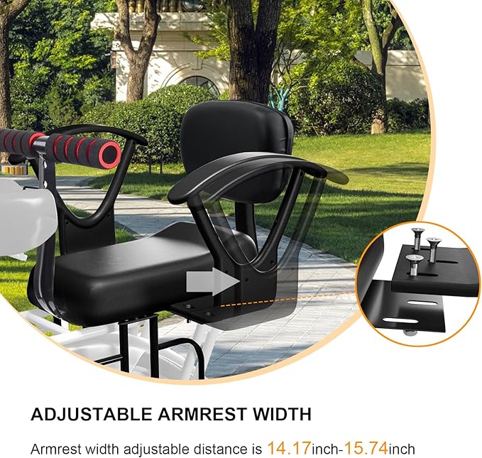 Rear Child Bike Seat with Thick Backrest, Rear Child Bicycle Seat Design for Children Aged 2 to 8 Years Old, One Size (Black-a)