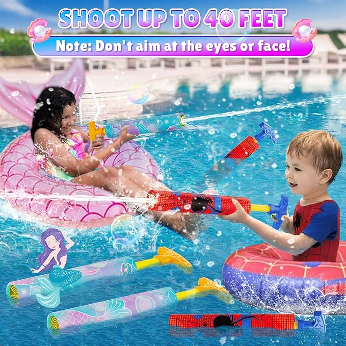 LQYoyz Water Gun 6 Pack Cool Super Water Soaker Blaster Squirt Guns 40 Ft Water Shooter Swimming Pool Beach Summer Party Outdoor Water Game Fighting Toys for Kids Adults