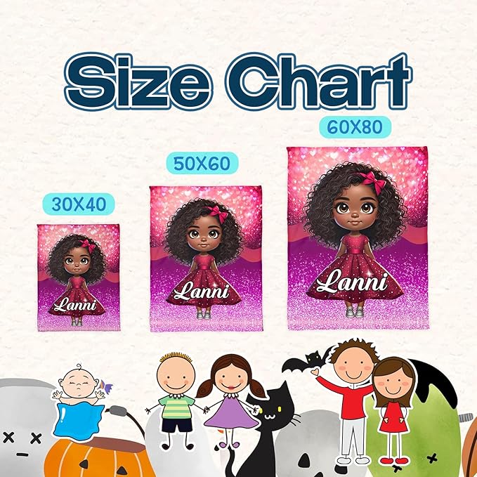 Personalized Baby Blanket, Custom Photo Kids Blanket with Name, Cute Glitter Dress Design, Soft Plush Throw Blanket, for Baby Girl