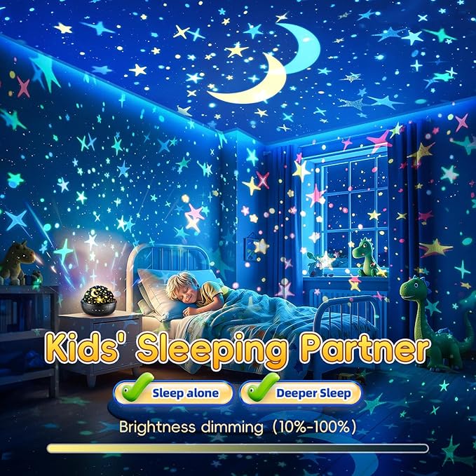 Dinosaur Toys for Kids 3-5, 【Remote+3 Films+93 Effects】 Dinosaur Toys for Kids 2-4, 【3 Timer+5 Brightness】 Toys for 3 Year Old Boys, Rotate 3 Year Old Boy Gift, 5 Year Old Boy Birthday Gift