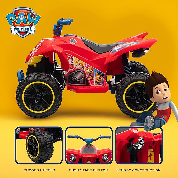 Paw Patrol - 12V ATV Ride On Toy, Adventure-Ready Vehicle for Young Fans, Durable Construction for Outdoor Use (Red)