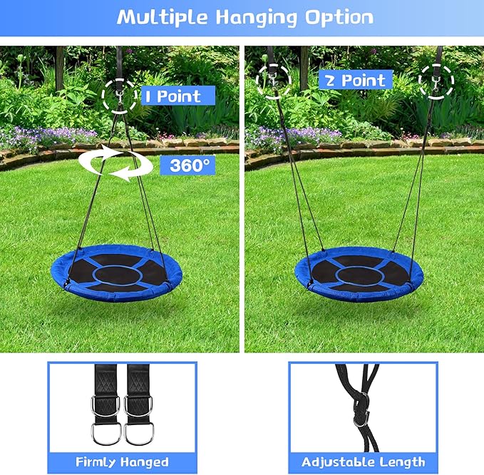 RedSwing 43" Saucer Tree Swing for Kids Indoor Outdoor, Large Round Swing, 500 Lbs Weight Capacity, Perfect for Tree, Swings Set, Backyard, Playground, Easy Install