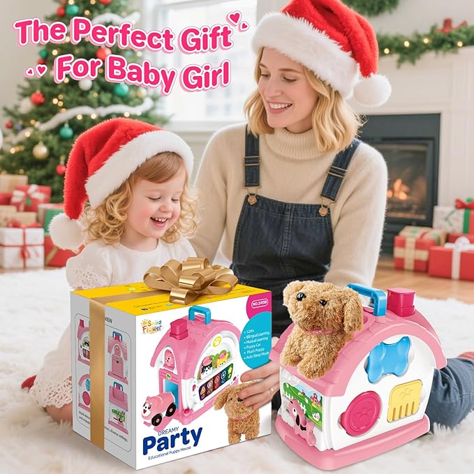 SpringFlower Baby Toddler Toys for 1 Year Old Girls, Montessori Musical Toddler Toys for 12-18 Months Kids, Musical Learning House for Infant Toddlers 1 2 3 Years Old Baby Girl Gifts