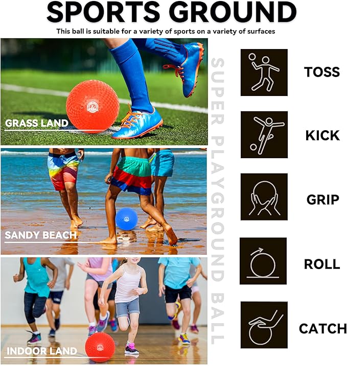 8.5 Inch Kickball Set, Dodgeballs 6 Pack,12 Pack,Playground Balls for Kids&Adults, Bouncy Balls Includes Pump and Storage Bag, Handball for Outdoor & Indoor Games, Boys and Girls Gift with Gift Box