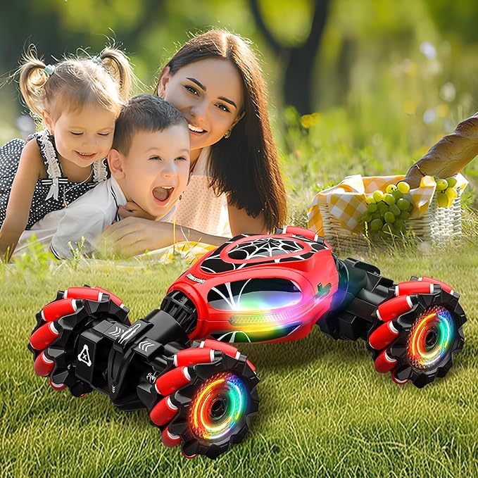 Spider Gesture Rc Car Hand Controlled Stunt Car, 4WD Drift Twist Off-Road Vehicle with Light Music, Birthday Xmas Gifts Suitable for 6-12 Year Boys and Girls