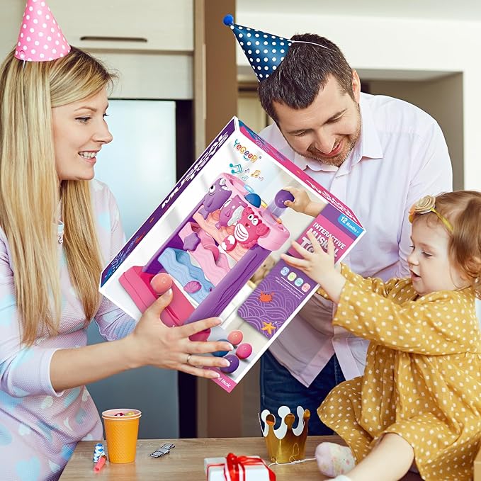 Toys for 1 2 Years Old Girls, Musical Toys for 12-18 Months, Interactive Toddler, Montessori Toys, Christmas Birthday Gifts for Baby Kids Toddlers Age 1-2 Years Old (Pink)