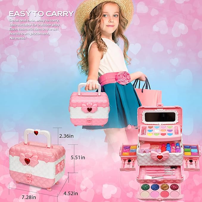 Kids Makeup Sets for Girls - Kids Makeup Sets for Girls 3-4,Play Make Up Kit,Maquillaje para Niñas, Best Toys for Little Girl,Princess Toddler Kid Stuff, Ages456789 10-12 Year Old Girl Birthday Gifts
