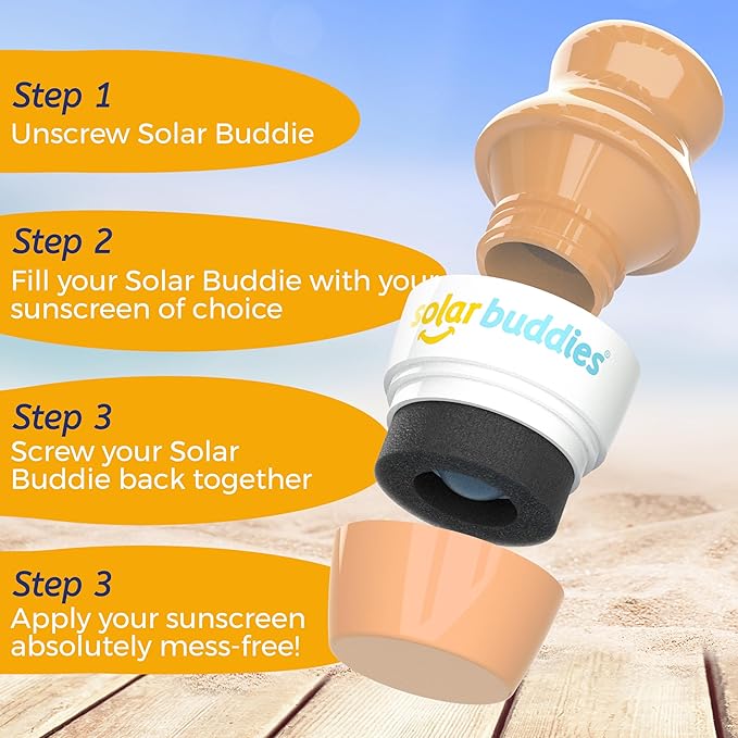 Solar Buddies Bag Bundle & Carabina Clip - Full Green - Refillable Roll on Sponge Sunscreen, Suncream & Lotion Applicator For Kids, Adults & Families - Holds 3.4fl oz, Perfect Size for Travel