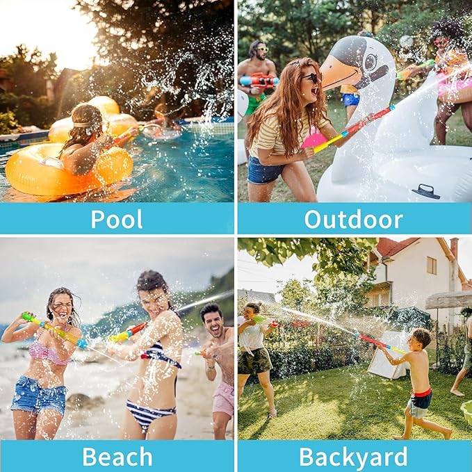 Water Blaster Toy - 16.5'' Bulk Squirt Gun Pool Toys for Kids & Adults, 6 PCS Water Soaker Guns for Outdoor Swimming Pool Beach Summer Party Games