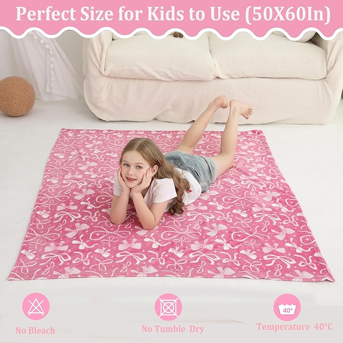 Softan Kids Throw Blanket for Girls & Boys, Warm Soft Toddler Fleece Blankets for Sofa Couch Bed， Cozy Fuzzy Plush Flannel Kids Throw Blanket for Daycare & School - Row 50x60 inches