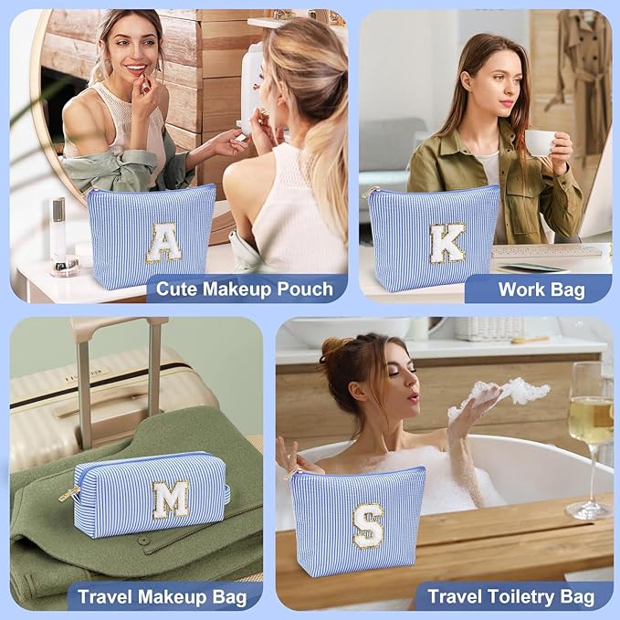 YOOLIFE Stocking Stuffers For Teen Girls Christmas Gifts For Teenage Girls Initial Makeup Bag | Cosmetic Travel Toiletry Bag | 9 10 11 12 13 14 15 Years Old | Teen Girl Gifts Trendy Stuff L