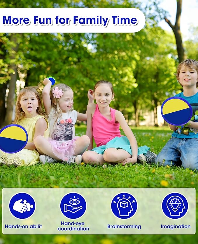 Aywewii Toss and Catch Ball Game Outdoor Toys for Kids Pool Toys Beach Balls Outdoor Yard Games Ball Catch Paddle Set for 3 4 5 6 7 8 9 10 Year Old Easter Basket Gifts