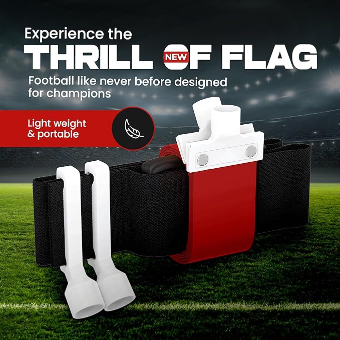 Gameday Flag Football Set – Kits for 2–14 Players w/Belts, Agility Cones & Carry Bag – Available in Multi Colors & Sizes