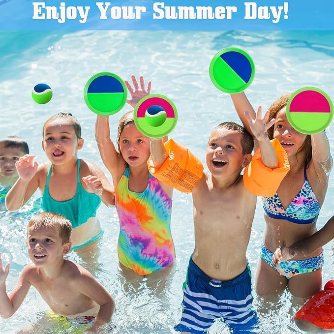 Outside Toys for Kids Ages 4-8 - Toss and Catch Ball Set, Kids Outdoor Games Yard Games for Kids and Adults with 6 Paddles and 3 Balls Toys for 3 4 5 6 7 8 Year Old Boys Girls Birthday