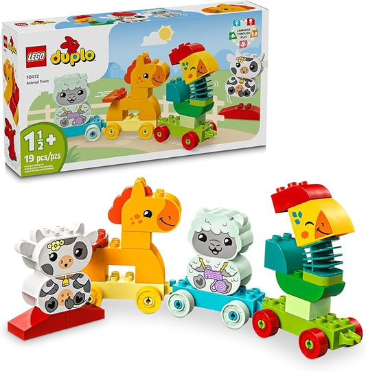 LEGO DUPLO My First Animal Train Building Set and Horse Toy, Educational Toy for Toddlers Ages 1-3 with 4 Animal Figures, Creative Nature Toy Birthday Gift for Preschoolers, 10412
