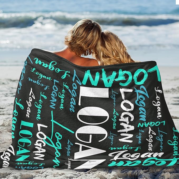Dr.TOUGH Personalized Name Blanket Personalized Blanket for Adult Kids Flannel Customized Personalized Blankets and Throws