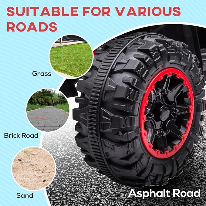 Aosom 12V Kids ATV Quad Car with Forward & Backward Function, Four Wheeler for Kids with Wear-Resistant Wheels, Music, Electric Ride-on ATV for Toddlers Ages 3+ Years Old, Red