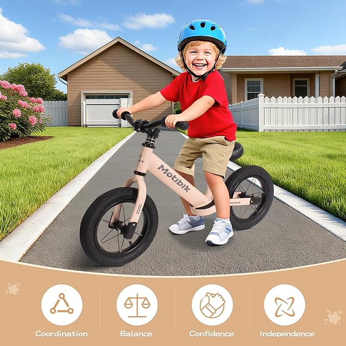 Toddler Balance Bike 3 Year Old,12 Inch Inflatable Rubber Tires,No Pedal Kids Toy Bike for 3-6 Years Old,The Perfect First Bike 3-6 Boys Girls, Multiple Colors