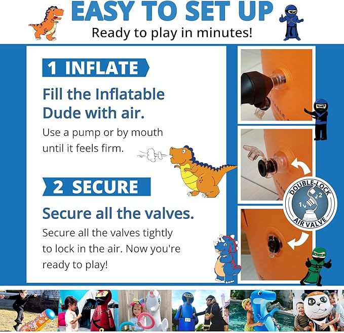 INFLATABLE DUDES Dinosaur -Kids Punching Bag | Already Filled with Sand| Bop Bag | Premium Inflatable Toy | Punching Bag for Kids | Enhanced Bounce-Back Action! | Indoor Outdoor - Party Games