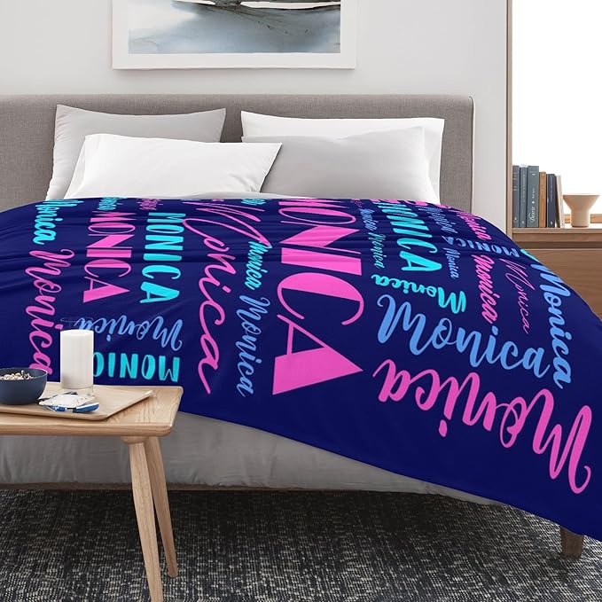 Name Blanket Personalized Blanket for Adult Kids Flannel Customize Throw Blanket Custom (Color 29, 40 x 50 Inches)