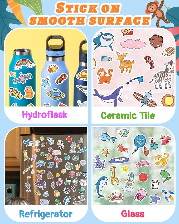 Benresive Reusable Sticker Book for Toddlers 2-4 Years, 3 Sets Travel Stickers for Kids, Waterproof Sticker Books for Toddlers 1-3, Crafts Activities for Todddlers 1-3 2-4 3-5