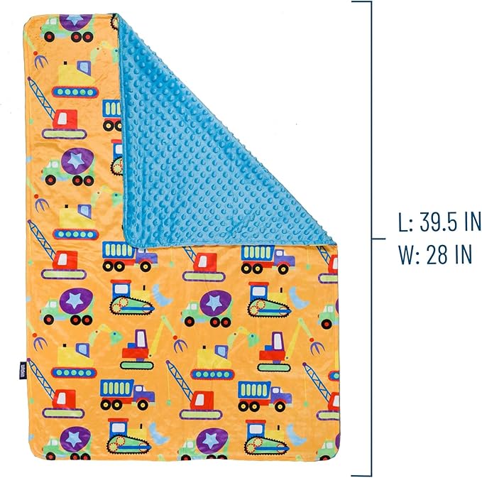 Wildkin Plush Baby Blanket – Soft & Cozy Comfort, Ideal for Toddlers, Travel & Daycare - Under Construction