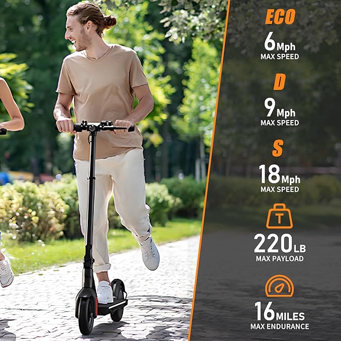 Electric Scooter Adults 16/22 Miles Long Range 8.5"/10" Tires Scooter Electric 500W Motor Brake Pad Lock Portable Foldable E Scooter for Adults Commuting