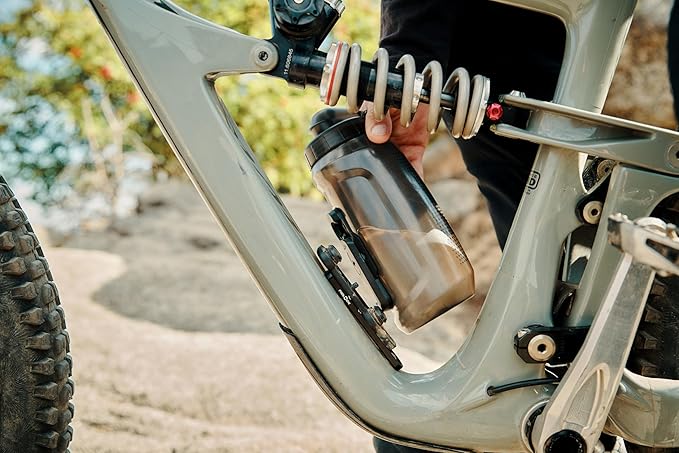 FIDLOCK Twist Bottle 750ml/25oz + Base Systems | New Leak-Proof, Self-Sealing Bottle Cap | Bike Water Bottle Holder with No Screws & Attached Bottle | Cage Free Magnetic Rack | Smoke