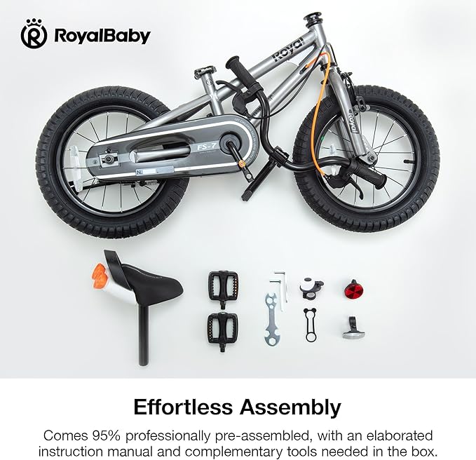 RoyalBaby Kids Bike EZ Balance to Pedal Dual Handbrake Toddlers Boys Girls Bicycle 12-20 Inch for Age 3-10 Years