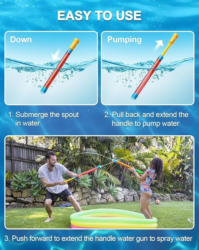 LQYoyz Water Gun - 3 Pack Super Blaster Squirt Gun Blaster for Kids Water Game Fighting Toys for Summer Activity Swimming Pool Beach Outdoor Toys for Boys Girl Adults