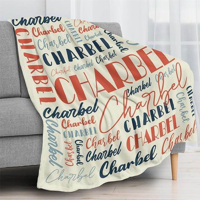 Name Blanket Personalized Blanket for Adult Kids Flannel Customize Throw Blanket Custom (Color 08, 50 x 60 Inches)