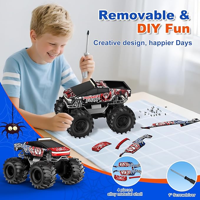Amphibious Remote Control Car, 1:18 Waterproof Monster Truck Toys RC Cars, 2.4GHz RC Trucks 4WD All Terrain Off-Road Pickup, Kids Christmas Birthday Presents for Boy Girl Toys Age 6 7 8 9 10 11 12