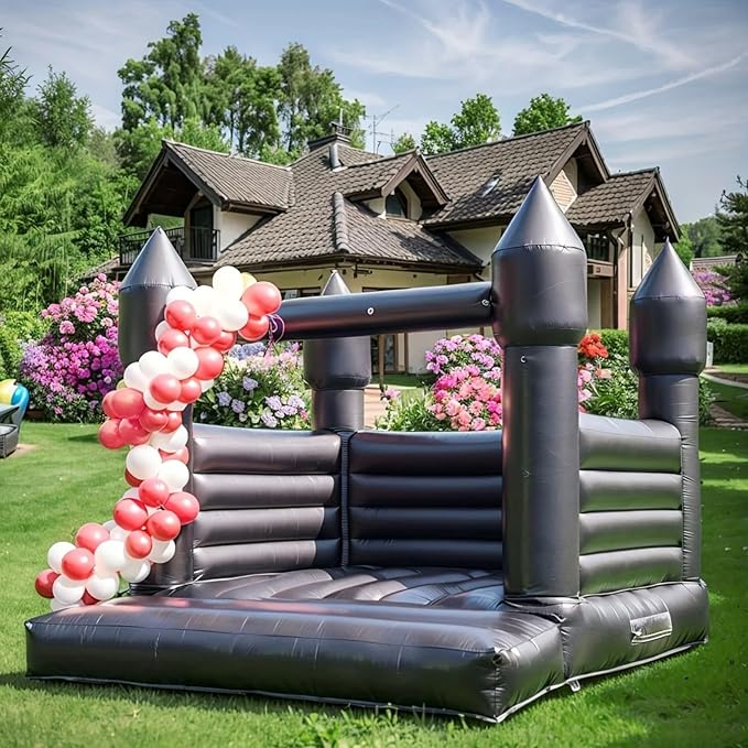 13x13ft Inflatable Halloween Bounce House for Adults & Kids - 100% PVC Commercial-Grade Black Bounce House, Spooky Halloween Theme for Backyard Parties, Halloween Events & Outdoor Gatherings