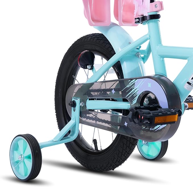 KEANO Zinnia 14 16 20 Inch Kids Bike for Girls Ages 3-10 Years, Girls' Bikes with Training Wheels, Streamers, Basket and Doll Seat, Children Bicycles