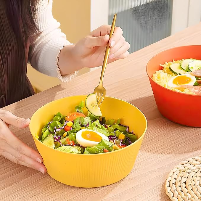 Old Tjikko Snack Bowls,Set of 6 Rice Bowls,100% BPA-Free Wheat Straw Fiber Snack Bowls,Eco-friendly Safe Kitchen Bowl for Children Adult Support Microwave (36oz-6pcs)