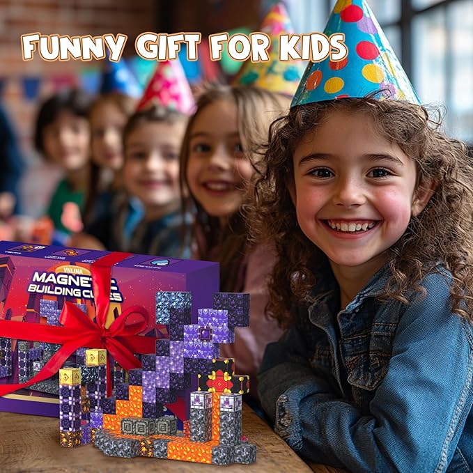 Magnetic Blocks Building Toys - 108PCS Magnet Building Blocks Set Construction Cubes STEM Sensory Stacking Kids Toys for Age 3-5, 4-8, 8-12