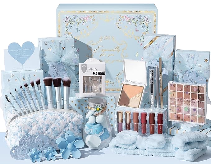 Teen Girl Gifts Trendy Stuff, 10 Positive Affirmation Cards & Empowering Challenges to Unlock 10 Wrapped Makeup Gift Set Motivational Birthday Christmas Gift Stocking Stuffers for Tween & Teenage Girl