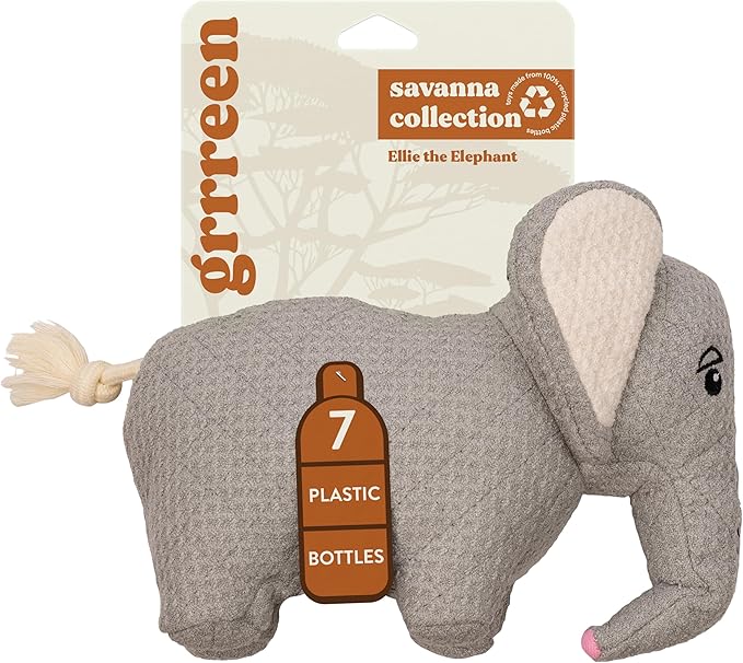 Dog Toys | Plush Toy Elephant Stuffed Animal for Dogs | Eco Friendly Toy - Easy to Clean and Made from Non Toxic Materials